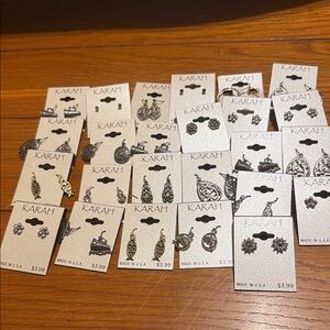 KARAH Silver Earring Set- 25 pairs of earrings